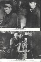 cca 1965 ,,A vonat" című francia - amerikai film jelenetei és szereplői, 4 db vintage produkciós filmfotó ezüst zselatinos fotópapíron, a használatból eredő (esetleges) kisebb hibákkal, 18x24 cm