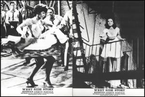 cca 1961 ,,West Side Story" c. amerikai film jelenetei és szereplői, 7 db vintage produkciós filmfotó ezüst zselatinos fotópapíron, a használatból eredő (esetleges) kisebb hibákkal, egy képen halvány elszíneződés, 18x24 cm