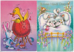 HÚSVÉT - 40 db MODERN grafikai üdvözlő képeslap vegyes minőségben / EASTER - 40 modern graphic greeting postcards in mixed quality