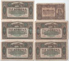 1920. 20f + 50f + 10K (5x) + 50K "Orell Füssli Zürich" nyomdahely jelöléssel + 1923. 100K ...