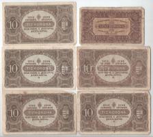 1920. 20f + 50f + 10K (5x) + 50K "Orell Füssli Zürich" nyomdahely jelöléssel + 1923. 100K ...