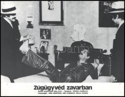 cca 1978 ,,Zugügyvéd zavarban" című olasz film jelenetei és szereplői, 9 db produkciós filmfotó...