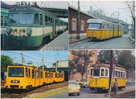 24 db MODERN használatlan magyar közlekedési motívum képeslap: villamos, metro és HÉV / 24 modern Hungarian traffic motive postcards: tram, railway and metro