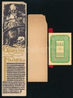 3 db régi könyvjelző, közte Gyomai Kner Nyomda reklámos, vegyes állapotban, 7x4,5 cm és 20,5x5 cm kö...