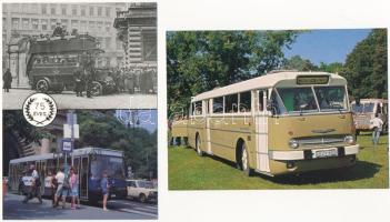 15 db MODERN magyar közlekedési motívum képeslap: IKARUS buszok / 15 modern Hungarian traffic motive postcards: autobuses