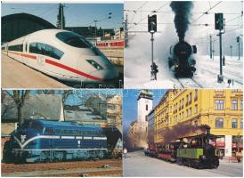 20 db MODERN külföldi vasúti motívum képeslap: vonatok, mozdonyok / 20 modern European railway motive postcards: trains, locomotives