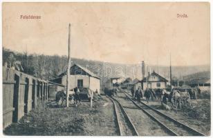 1928 Felsőderna, Derna (Bihar, Bihor); Aszfaltgyár, iparvasút, iroda. Lévai kiadása / asphalt factory, industrial railway, office (felületi sérülés / surface damage)