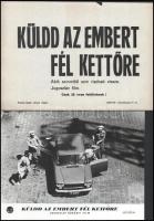 cca 1968 ,,Küldd az embert fél kettőre" című jugoszláv bűnügyi film jelenetei és szereplői, 13 db vintage produkciós filmfotó ezüst zselatinos fotópapíron, a használatból eredő (esetleges) kisebb hibákkal, + hozzáadva egy szöveges kisplakát, 18x24 cm
