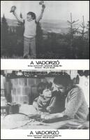 cca 1979 ,,A vadorzó" című csehszlovák film jelenetei és szereplői, 8 db produkciós filmfotó ny...