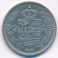 Románia 1937. 50L Ni "II. Károly" T:AU 
Romania 1937. 50 Lei Ni "Carol II" C:AU...