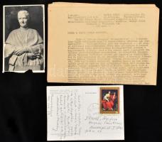 Mécs László (1895-1978) premontrei szerzetes, költő kéziratai, aláírt nyomtatványa, első kiadású ver...