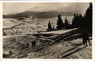 1944 Kárpátalja, Téli táj, síelők, téli sport. Dárdai Tivadar kiadása (Ökörmező) / winter landscape, ski, winter sport