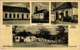 1942 Ipolytölgyes, Iskola, Templom, utca, Téglás József üzlete és saját kiadása (fa)