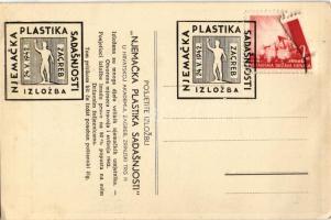 Zagreb, Zágráb; Njemacka Plastika Sadasnjosti / exhibition advertisement postcard + So. Stpl. (EK)