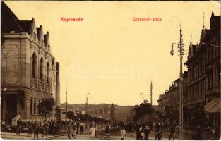 1907 Kaposvár, Erzsébet utca. Szabó Lipót kiadása (EK)