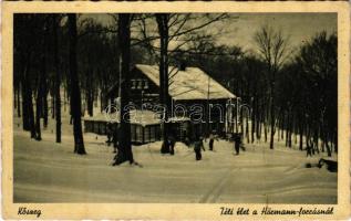 Kőszeg, Téli élet a Hörmann-forrásnál, síelők, téli sport (EK)