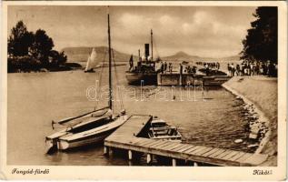 1937 Fonyód, Kikötő, gőzhajó (EK)