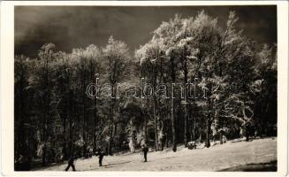 Mátraháza (Gyöngyös), Magyar Államvasútiak Takarék és Segélyszövetkezete üdülőtelepe, téli sport, síelők