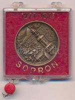 Somorjai László (1949-) 1977. "Sopron" bronz emlékérem Sopron szabad királyi várossá tételének 700. évfordulójára, eredeti, plombált ÁPV plasztiktokban (32mm) T:UNC