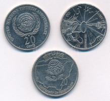 Ausztrália 1995. 20c Cu-Ni "ENSZ" + 2001. 20c Cu-Ni "100 éves a Föderáció - Queensland" + 20c Cu-Ni "100 éves a Föderáció - Új Dél-Wales" T:AU,XF ph. Australia 1995. 20 Cents Cu-Ni "UN" + 2001. 20 Cents Cu-Ni "Centenary of Federation - Queensland" + 20 Cents Cu-Ni "Centenary of Federation - New South Wales" C:AU,XF edge error