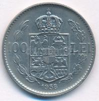 Románia 1938. 100L Ni "II. Károly" T:AU,XF 
Romania 1938. 100 Lei Ni "Carol II"...