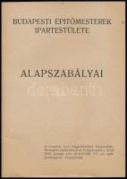 Budapesti Építőmesterek Ipartestülete alapszabályai. Bp., 1939, Tokaji-ny., 29 p. Kiadói foltos papí...