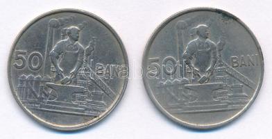 Románia 1955. 50b Cu-Ni + 1956. 50b Cu-Ni T:XF,VF fo. Romania 1955. 50 Bani Cu-Ni + 1956. 50 Bani Cu-Ni C:XF,VF spotted Krause KM#86