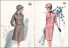 cca 1950 3 db Wemo Modes Internationales vintage divatkép, ofszet nyomat, papír, 32x21,5 cm