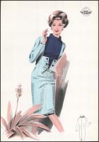 cca 1950 3 db Wemo Modes Internationales vintage divatkép, ofszet nyomat, papír, 32x21,5 cm