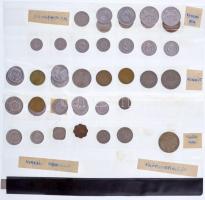 41db-os vegyes külföldi érmetétel műanyag berakólapra rendezve, közte Észak-Korea, Fülöp-szigetek, K...