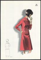 1966 3 db vintage női divatkép, ofszet nyomat, papír, 34x24 cm