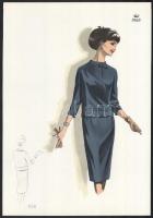 1966 3 db vintage női divatkép, ofszet nyomat, papír, 34x24 cm