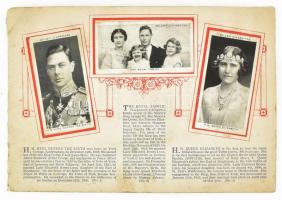 Királyi család témájú angol cigarettapapírok, albumba ragasztva