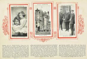 Királyi család témájú angol cigarettapapírok, albumba ragasztva