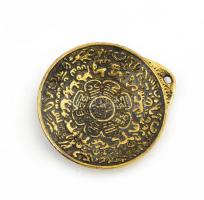 Zodiákus naptár medál, bronz, d: 3,5 cm