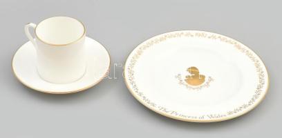 Royal Worchester Lady Diana, The Princess of Wales reggeliző szett, jelzéssel, minimális kopással.