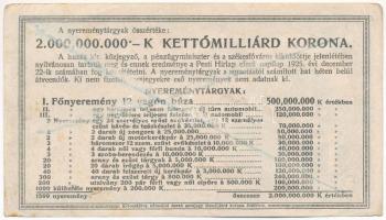 Budapest 1925. "Diák-Sorsjegy" 5000K értékben, "IV. sorozat, 005705" sorszámmal,...
