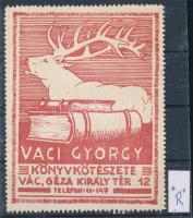 1938 Váci György könyvkötészete levélzáró piros színben 'R'