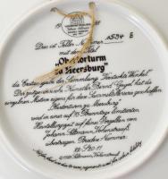 Vohenstrauss: Meersburg utcáin. Porcelán dísztál, jelzéssel, hibátlan, számozással, d: 19,5 cm