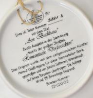 Vohenstrauss: A kemencénél. Porcelán dísztál, jelzéssel, hibátlan, számozással, d: 19,5 cm