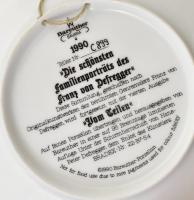 Bareuther porcelán: A hámozók.. Porcelán dísztál, jelzéssel, hibátlan, számozással, d: 20 cm