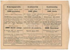 Ausztria 1887. "Sorsjegy a bécsi szegények megsegítésére" sorsjegy 50k értékben T:XF,VF fo...