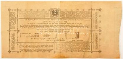 Budapest 1883. "Magyar Lovar-Egylet - Sorsjegy a 'KINCSEM' sorsjátékhoz" sorsjeg...