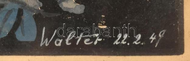 Walter jelzéssel: Arab hastáncosnő. Tempera, papír. Dekoratív, üvegezett, kissé sérült fakeretben. 2...