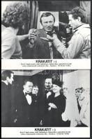cca 1948 ,,Krakatit" című csehszlovák tudományos - fantasztikus film jelenetei és szereplői, 5 db produkciós filmfotó nyomdatechnikával sokszorosítva kartonpapírra, egyoldalas nyomással, a használatból eredő (esetleges) kisebb hibákkal, 18x24 cm