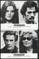 cca 1977 ,,Premier" című amerikai film jelenetei és szereplői, 3 db vintage produkciós filmfotó ezüst zselatinos fotópapíron, a használatból eredő (esetleges) kisebb hibákkal, 18x24 cm