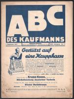 1927 ABC des Kaufmanns, XXIX. Jahrgang Nr. 17., német nyelvű kereskedelmi újság, reklámokkal, kissé foltos címlappal