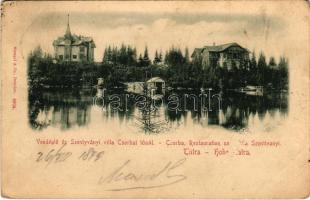 1899 (Vorläufer) Tátra, Magas-Tátra, Vysoké Tatry; Vendéglő és Szentiványi villa a Csorbai tónál / Restauration und Villa Szentiványi / restaurant, villa, Strbské pleso (EK)