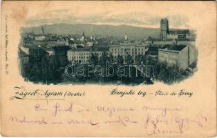 1897 (Vorläufer!) Zagreb, Zágráb; Zrinsjki trg / square (fl)
