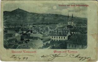 1899 (Vorläufer) Versec, Werschetz, Vrsac; Versecz mit dem Schlossberge / látkép a várheggyel / general view (EB)